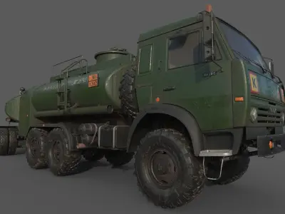 Kamaz ATZ 12 Tanker Fuel trailer 3D model
