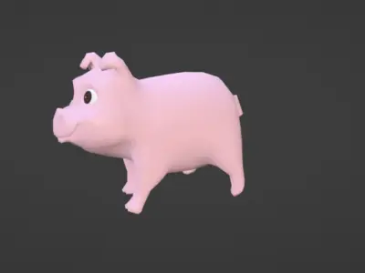 Cute Pig Low-poly 3D model