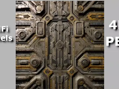 Scifi Spaceship Wall Panel Set 2 PBR Texture Texture