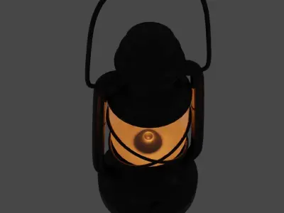 Oil Lamp Black 3D model
