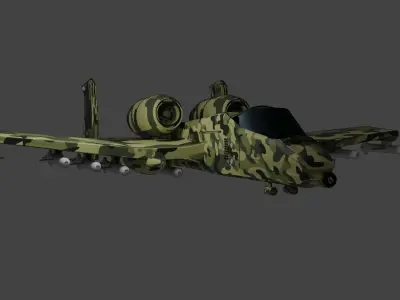 A10 thunderbolt - 3d modell -fbx format free Free low-poly 3D model
