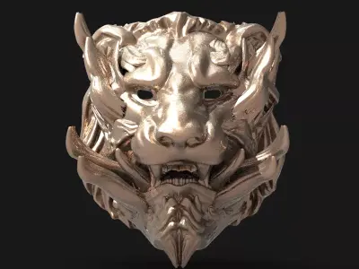 Samurai lion mask 3  3D model
