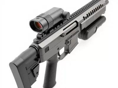 Tactical Black Rifle model pack Low-poly 3D model