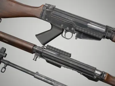 PBR FN FAL G-Series Low-poly 3D model