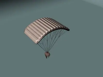 Airdrops parachute flying in sky 3D model