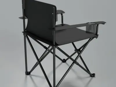 Folding Polyester Portable Camping Chair Low-poly 3D model