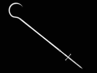Fantasy Old Hook and Dagger Low-poly 3D model