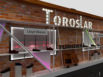 Exhibition fair shoes decorative stand 3D model