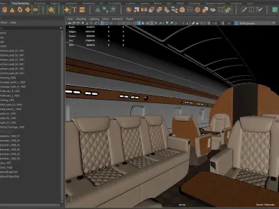 Private Jet interior 3D model