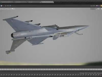 Rigged Rafale Marine Fighter 3D model