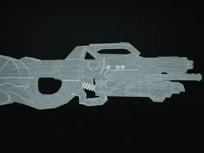 Ruin Sci-Fi Gun Low-poly 3D model