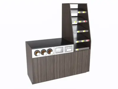 Coffee station bar cabinet commercial industrial 3D model
