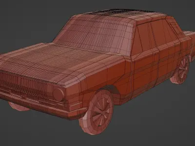 Soviet luxury sedan low-poly 3D model Free low-poly 3D model