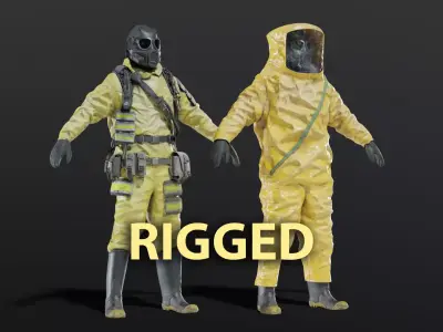 HAZMAT NBC Suit Rigged 3D model