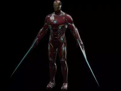 Iron Hero Armor Suit Low-poly 3D model