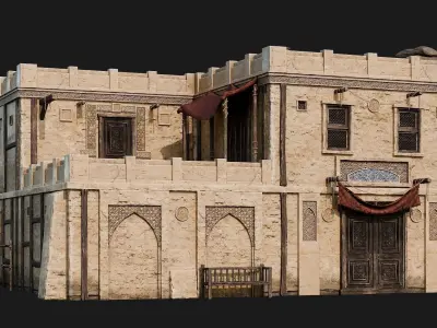 01-04 - Arabic Houses 4K Low-poly 3D model