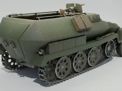 Sonderkraftfahrzeug german military vehicule Low-poly 3D model