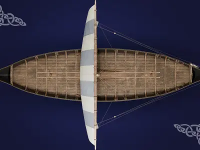 Gokstad ship Low-poly 3D model