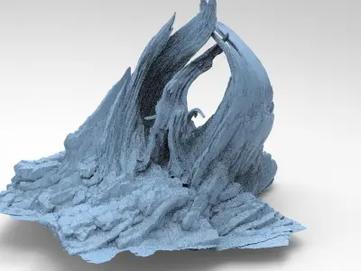 Medieval Witches Hollow Tree 1 Rocks 3D model