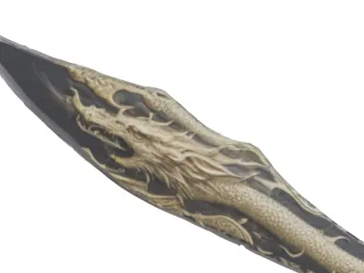 Dragon Samurai Sword fbx obj glb usadz stl blend 3D model