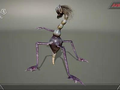 Alien fantasy creature 03 Low-poly 3D model