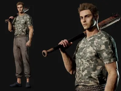 Survival Man - Game Ready Low-poly 3D model