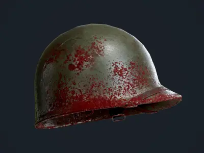 WW2 American Soldier Military Helmet Game Ready Low-poly 3D model