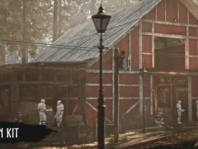 Modular Town Low-poly 3D model