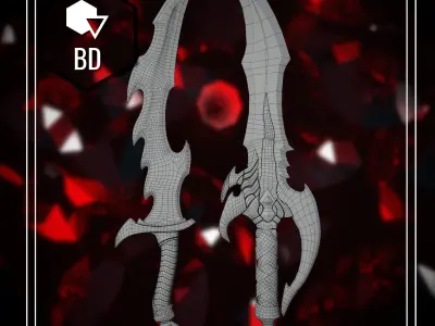 Knight killer and Rasakas Venom fang Low-poly 3D model