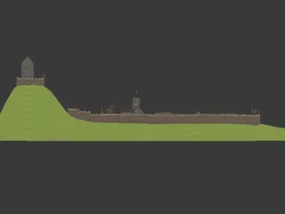 Early medieval castle Free low-poly 3D model