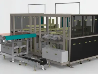 Large panel receiving loading and unloading machine 3D model