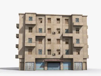 Arab Middle East Building x13 Low-poly 3D model