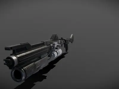 Star wars dc-15a blaster rifle with Grenade Launcher Low-poly 3D model