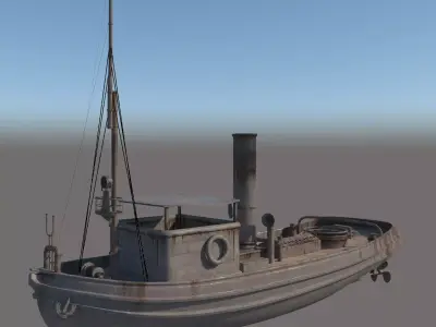3d old boat 3D model