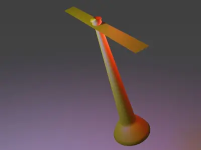 Bamboo Copter gaget Low-poly 3D model