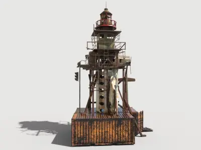 Post-Apocalyptic Lighthouse 3D model