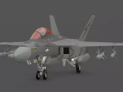 FA-18F Super Hornet 3D Model Low-poly 3D model
