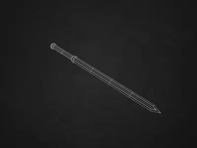 Dark blade Low-poly 3D model