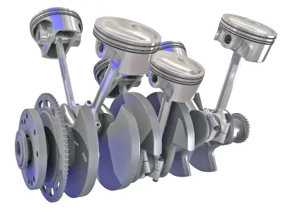 V6 Engine Cylinders 3D model
