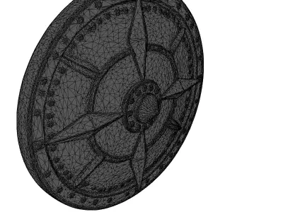 Broken Bronze Siege Shield 3D model
