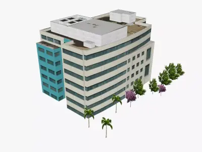 Pacific Private Hospital Low-poly 3D model