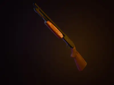 Retro Mossberg Shotgun PSX Inspired Game Asset Free low-poly 3D model
