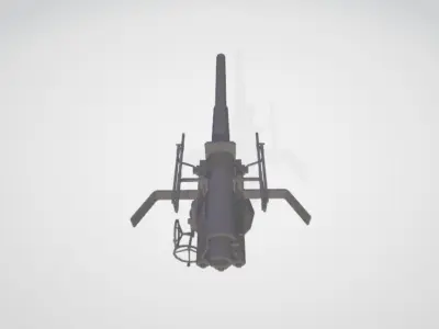 NAVAL GUN WW1 and WW2 Low-poly 3D model