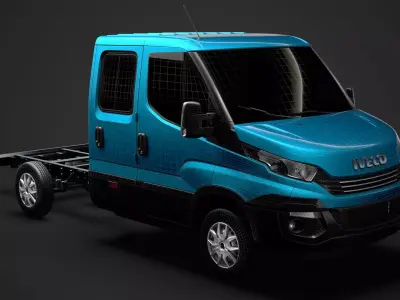 Iveco Daily Crew Cab L2 Chassis 2019 3D model