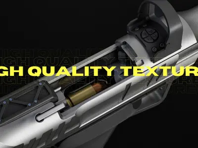 Pistol  Handgun Ionet Mk 4 FPS Animation Low-poly 3D model