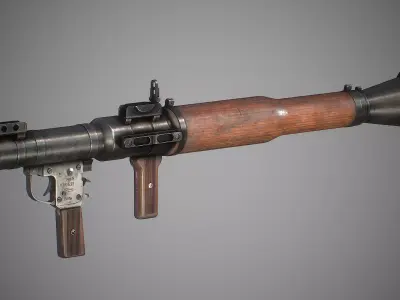 RPG-7 machine gun Low-poly 3D model