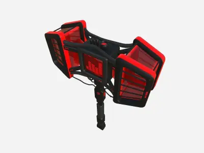 SciFi War Hammer A04 Black Red - Sci Fi Weapon Design Low-poly 3D model