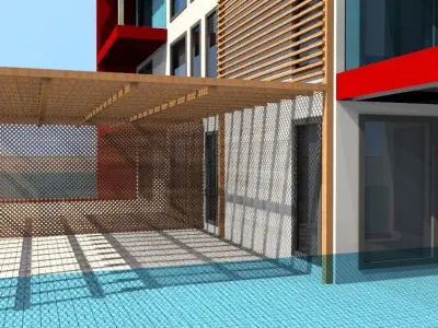 Ground and 4 Floor Commercial and Residential Building 3D model