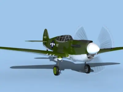 Curtiss P-40F Warhawk V04 USAAF 3D model