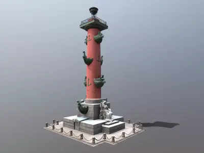 Rostral Columns PBR 4K low poly Low-poly 3D model